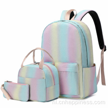 Grappige schooltassen Set potlood Case Rainbow Backpack